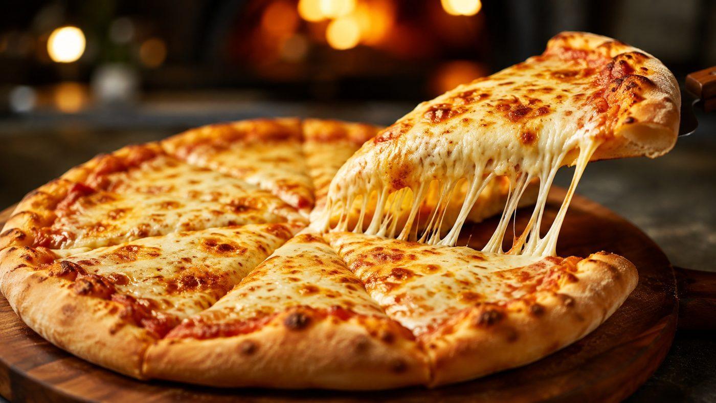 Pizza recién salida del horno